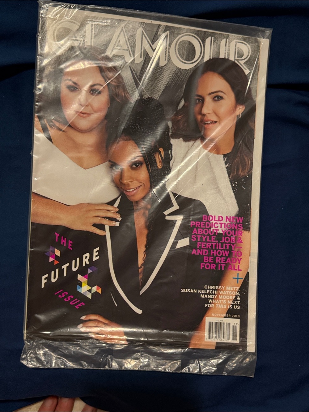 Glamour Magazine Cover — Black, White & Pink Accents